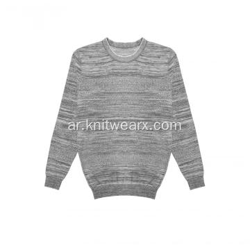 سترة رجالية محبوكة فحم AB Yarn Crewneck Pullover